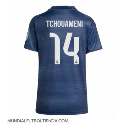 Camiseta Real Madrid Aurelien Tchouameni #14 Segunda Equipación Replica 2025-26 para mujer mangas cortas Camiseta Real Madrid Aurelien Tchouameni #14 Segunda Equipación Replica 2025-26 para mujer mangas cortas